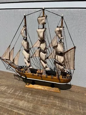 Passat Tall Ship 12  Wood Model Sailing Boat Statue Tabletop Home Decor Gift • $34.44