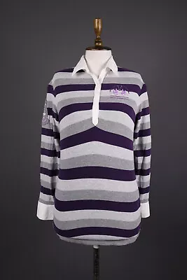 La Martina Multicolor Stripe Long Sleeve Top Polo Shirt Size L • $27.50