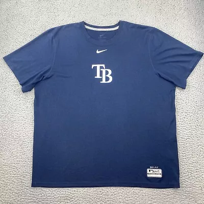 Nike Tampa Bay Rays T Shirt MLB Baseball Men’s Size XL Dri Fit Blue Performance • $17.99