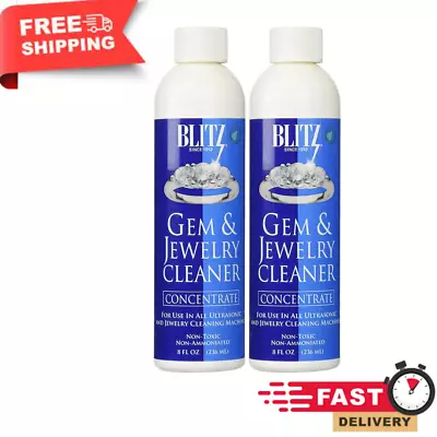 2 Pack BLITZ Concentrated Jewelry Cleaning Solution For Ultrasonic Cleaners 8 Oz • $13.89