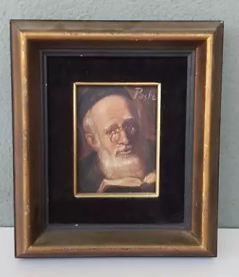 Alan Paske - Original Miniature Jewish Rabbi Portrait Oil Painting • $30