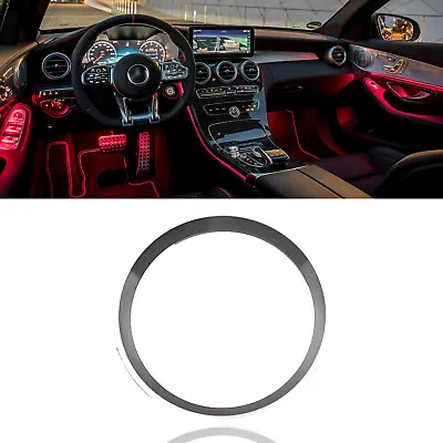Silver Aluminum Steering Wheel Logo Ring Decor Trim For Mercedes W204 W212 W117 • $9.96