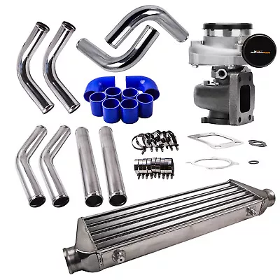 Billet GT35 GT3582 Turbo Turbine T3 4-Bolt Turbocharger Intercooler Piping Kits • $387.50