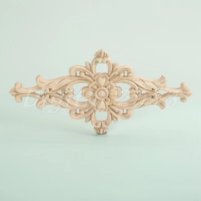$3.30 • Buy Classical Unpainted Wood Carving Decal Cabinet Window Craft Door Onlay Applique