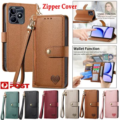 For Oppo A58 A78 A9 Find X5 X6 Reno8 Pro 8T Zipper Card Holder Wallet Case Cover • $20.79