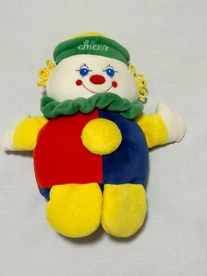 Vintage Chicco Happy Color Clown Plush Como Italy Blue Eyes Blonde Hair Rattle • $19.99