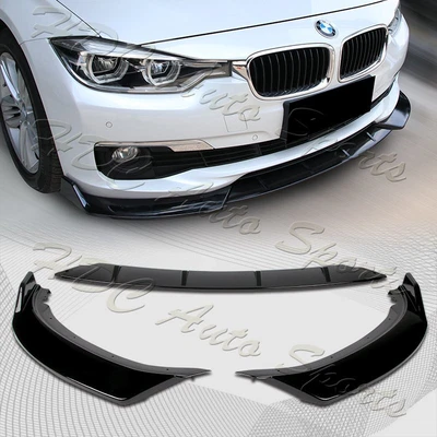 For 16-19 BMW 320i 328i 330i F30 F35 Painted Black Front Bumper Body Kit Lip 3PC • $98.98