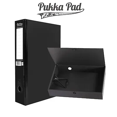 Strong Foolscap Black Box File With Document Clip School/Work/Office/Home • £5.45