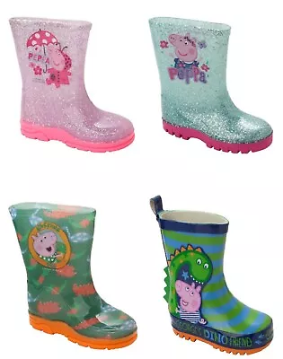 Girls Peppa Pig / George Wellies Wellington Rain Snow Wellys Boots Uk Size 5-10 • £9.99