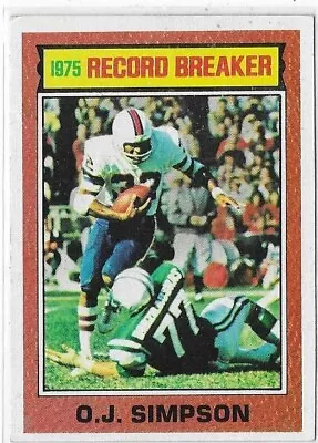 1976 Topps Football O.J. Simpson Record Breaker Card #6-Ex Minor Wear • $2.50