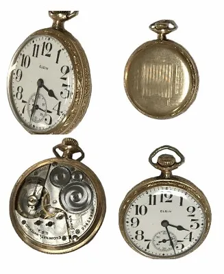 Elgin Pocket Watch Vintage Fancy Case 15 Jewels Elgin National Watch Co Usa • $155
