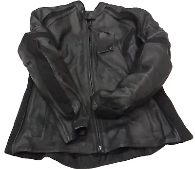 Triumph Womens Kate Cow Leather Riding Zip Up Jacket Size Xxxl Black W/ Vest X5g • $175