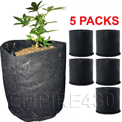 5 Packs Fabric Plant Pots Grow Bags 2 Gallon 3 Gallon • $7.99