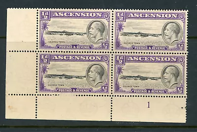 £1.50 • Buy Ascension 1934 1/2d Corner Cylinder Block Cyl 1 UM/MNH (paper Adhesion)