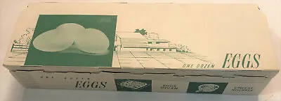 Original Unused Vintage One Dozen Egg Carton Green & White 1960's Item NOS • $3.10