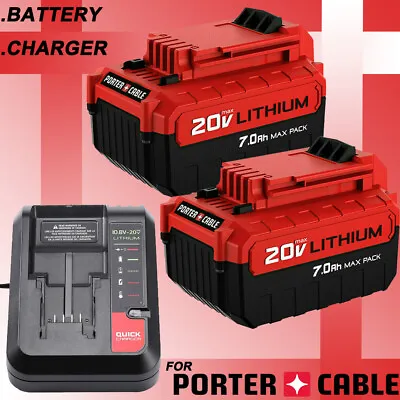2X For PORTER-CABLE PCC685L 7.0Ah Lithium-Ion Battery 20V Max PCC680L / Charger • $24.98