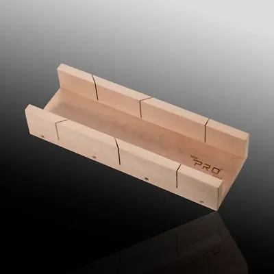 YPT Wooden Mitre Box 450x110mm & 300x80mm - Precision 90° & 45° Angle Cuts • £12.99