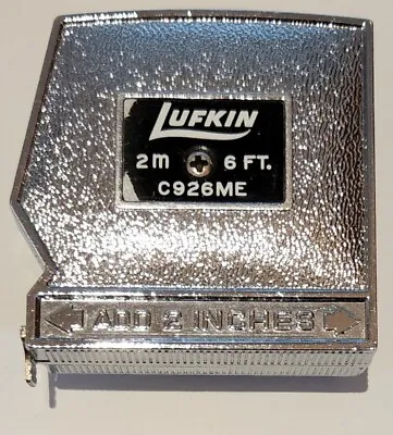 Vintage Lufkin C926ME Chrome Clad 6 Ft Tape Measure Made In USA • $13.98