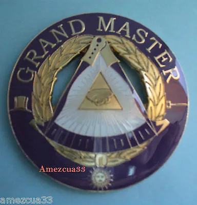 FreeMasonry Grand Master Cut Out Car Emblem Masonic Blue Lodge Purple Enamel  • $13.99