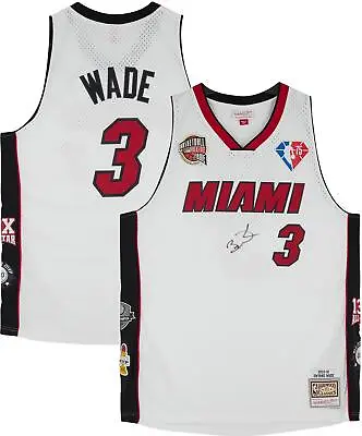 Dwyane Wade Miami Heat Signed White Mitchell & Ness HOF Of 2023 Jersey-On Front • $399.99