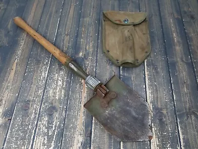 Vintage - Army Military Folding Shovel And Tulsa Canvas 1943 Cover • $99.99