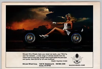 1990 McLean Wire Wheels Corp Azusa California Vintage Lowrider Print Ad 5x8  • $9.95