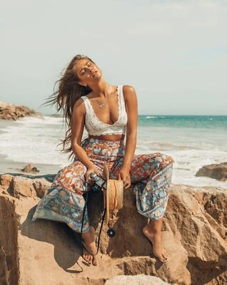 $95 • Buy Arnhem Womens Pants 8 Aphrodite Floral Orange Wide Leg High Waisted