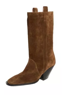 Zimmermann Texano Boots | Brown Coffee Suede Italian Made Pull On Mid Length • $559.99
