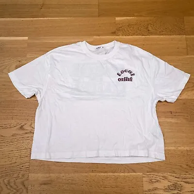 Pull & Bear Local Artist Logo Crop T Shirt L UK 12 14 Boxy Tee Top 00s Y2K • £5.59