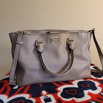 Michael Kors Kellen Taupe Gray Shoulder Bag Gold Hardware EUC • $55