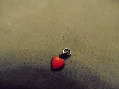Vintage Miniature Red Enamel 835 Silver Heart Charm From Germany • $85