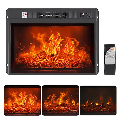 Home 1400W Embedded 23  Electric Fireplace Insert Heater Log Flame Remote New • $90.90