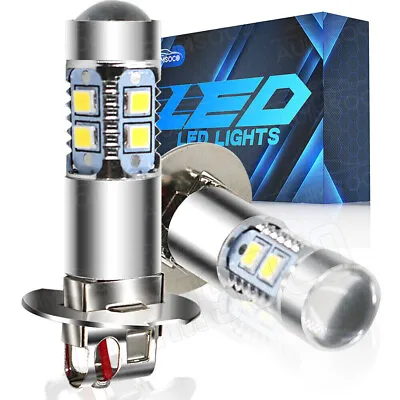 Pair H3 Combo LED Fog Light Bulbs Kit Fog/Driving Lamps 6000K White High Power • $18.99