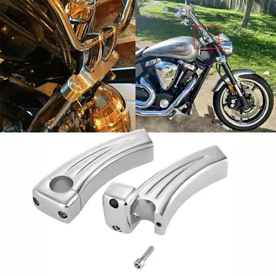 Pair 6  Chrome Handlebar Pullback Risers For Universal Motorcycle 1 Inch Bar US • $52.19