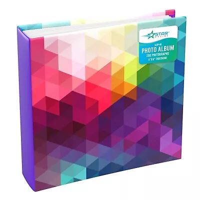 Slip In Photo Album Memo Area Hold 200 6'' X 4'' Photo Triangle Abstract • £8.99