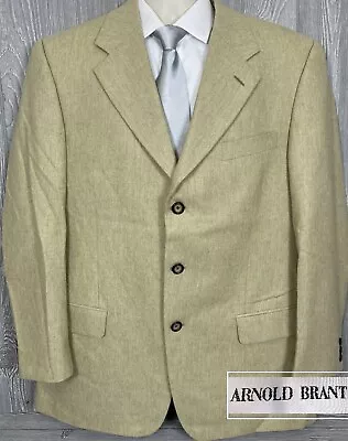 Arnold Brant Mens Yellow Wool 3 Button Sport Coat 44R (t13) • $35