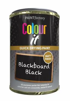 Colour It Blackboard Black 300ml Matt Finish Tin Interior Exterior Quick Drying • £7.09