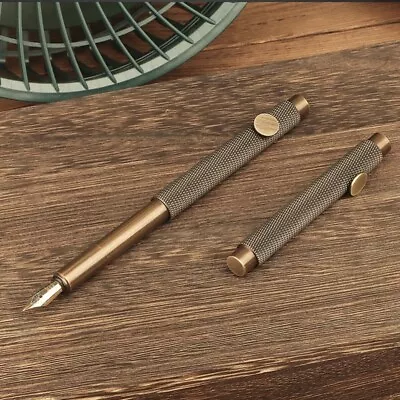 Creative Retro Brass Metal Mini Pocket Portable Short Fountain Pen Business Mult • $9.99