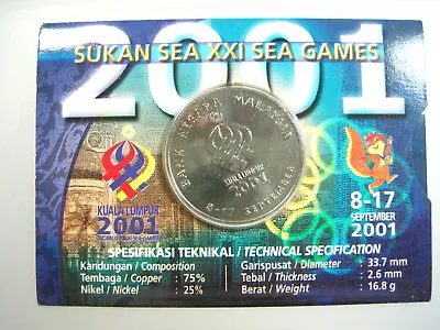 Malaysia $1 Ringgit 2001 Gem Bu Sea Xxi Southeast Asean Games Package 50# Coin • $11.90