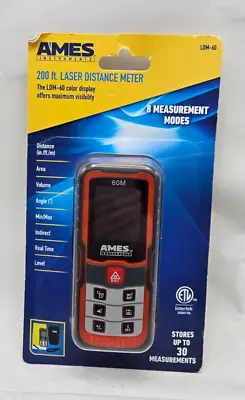 Ames LDM-60 200 Ft Laser Distance Meter Color Display 8 Measurement Modes NEW • $19.99