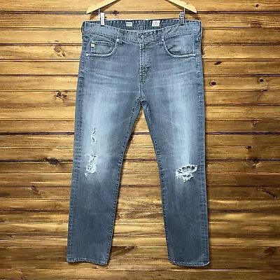 Adriano Goldschmied Matchbox Slim Straight Jeans Mens Size 36x33 Gray Denim • $40