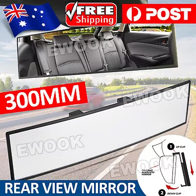 Car Interior Wide Angle Panoramic 30cm Rearview Rear View Mirror White Universal • $10.95