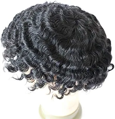 Hair Braids Male Human Hair Toupee Afro Curly Man Hair Unit 8x10inch Hand-woven • $196.99