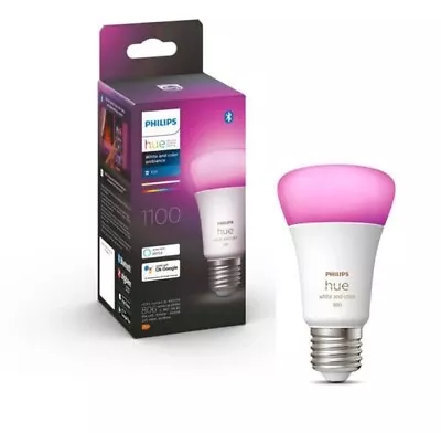 NEW Philips Hue Smart Bulb 11W A60 E27 - White/Colour Ambient Smart FREE POST • $95.95