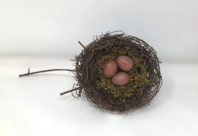 Bird Nest With 3 Eggs For Crafting Home Decor Vintage NWT NOS • $10