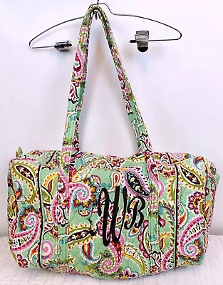 Vera Bradley Duffle Bag Green Paisley Tutti Frutti Spring 2013 Floral Overnight • $40