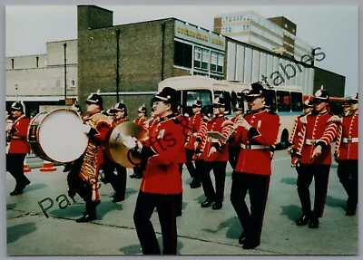 Military Photograph Queens Lancashire Regiment Bandsmen Marching & Playing • £3.50