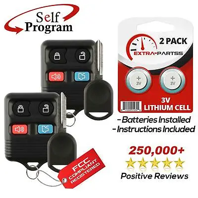 2 For 2005 2006 2007 2008 2009 ~ Ford Mustang Keyless Entry Remote Fob + 80 Key • $12.95