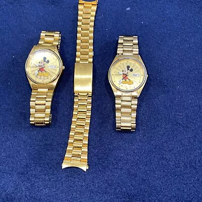 2 Seiko Men’s Mickey Mouse  Classic Starburst Watches • $350