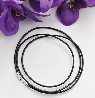 Black Leather Cord Surfer Choker Necklace 3mm - Unisex • $7.49